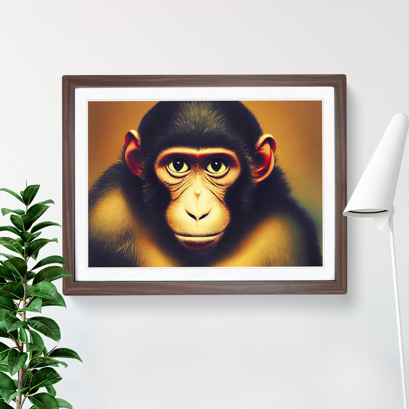 A Sublime Monkey - Framed Print, Walnut, 34cm H x 46cm W x 2cm D