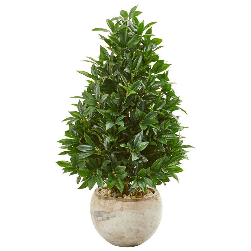 Topiaire en pot de feuilles de bain artificiel bay leaf