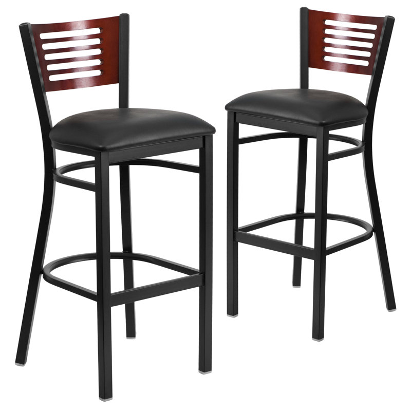 Tabouret de bar 32 po Thornfeldt, Noir, Rouge, 2