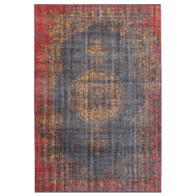 Chartre Oriental Red Machine Woven Cotton Polyester Area Rug