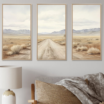 «Moody Highway Road Scenery I», ensemble d'art sur toile