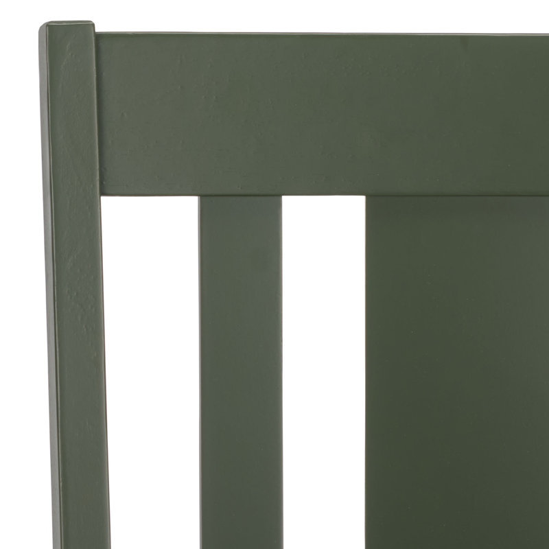 Caria Sam Slat Back Side Chair, Dark Green