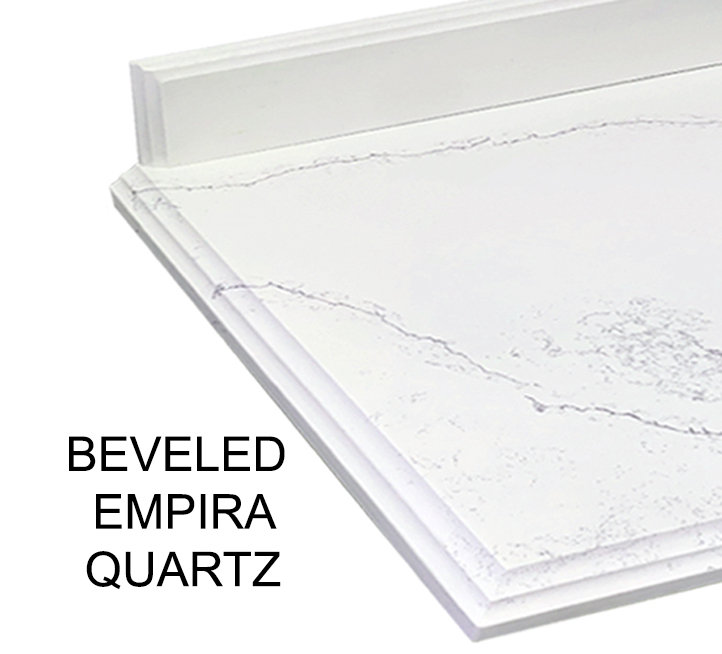 Ensemble de meuble-lavabo double 84 po Flavell, Gris Coventry, Empira, bordure double ogee