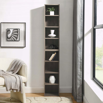8-Tier Media Tower Rack with Adjustable Shelves