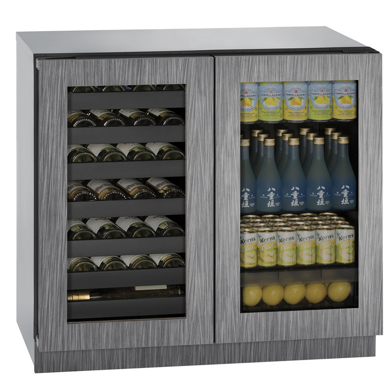 U-Line Dual Zone 35.44'' Built-In 31 Bottle and Can Wine & Beverage Refrigerator