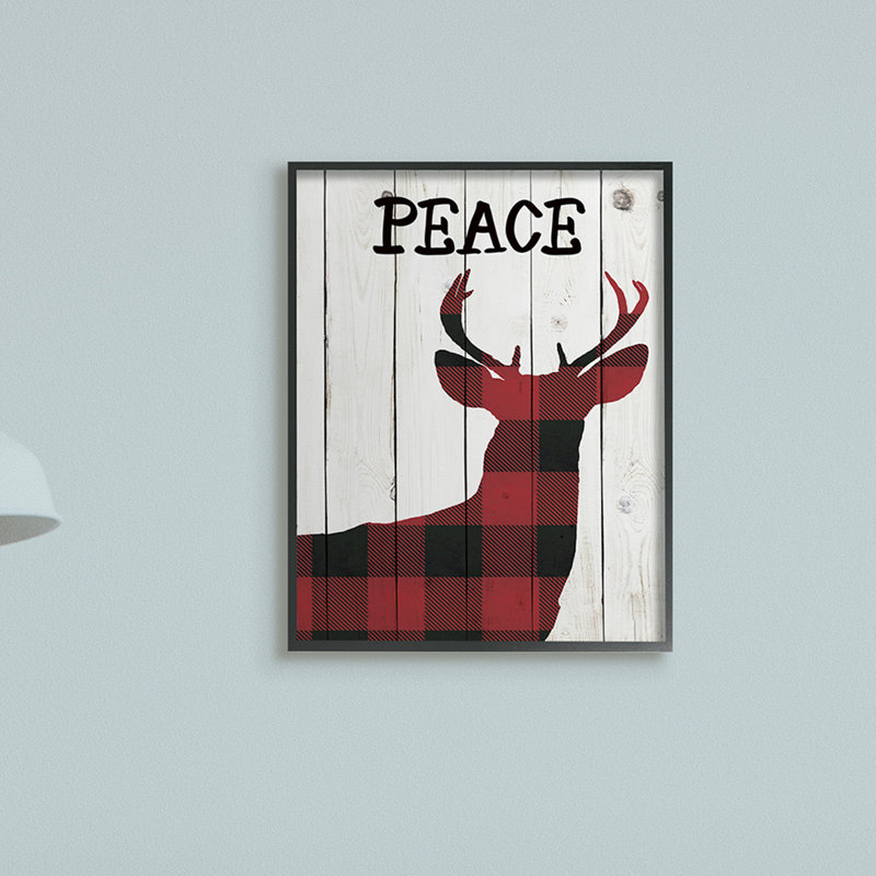 « Checker rustic Peace » par Andi Metz, reproduction d’art, Giclée encadrée noir minuit, H 20 po x l 16 po x 1,5 po