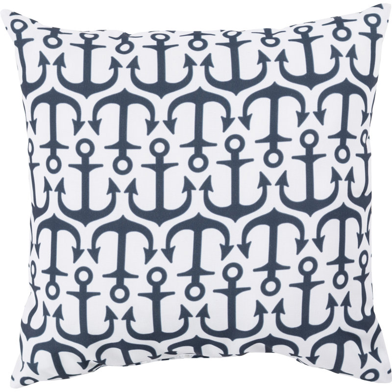 Rain Outdoor Throw Pillow, 18" H x 18" W x 4" D, Navy