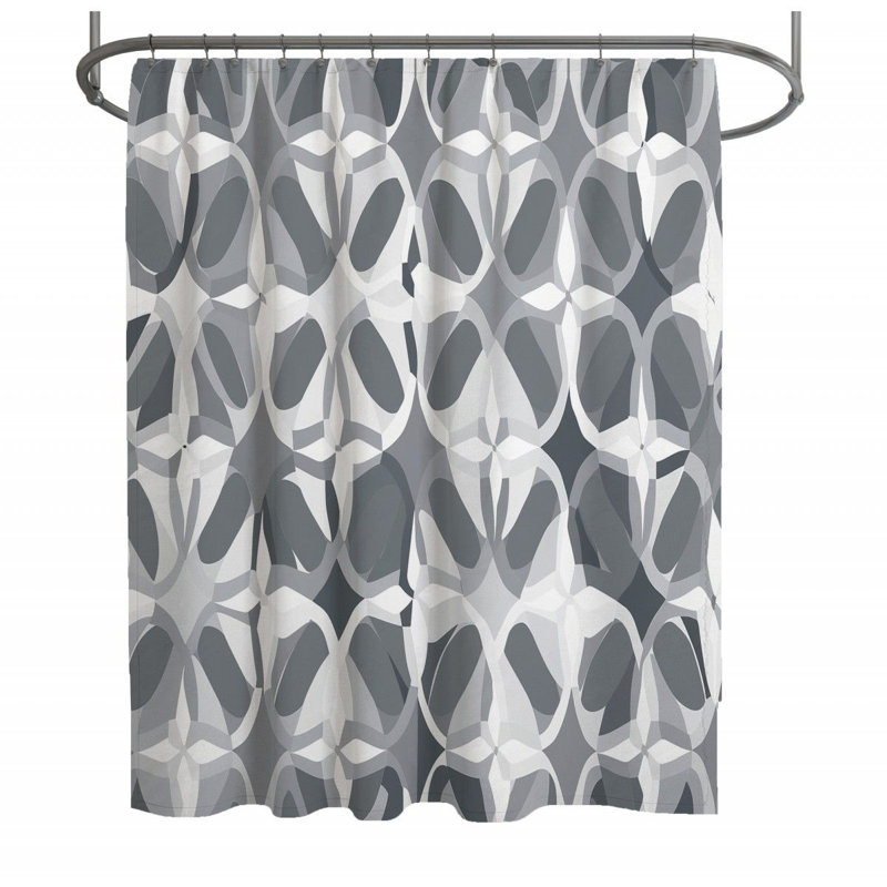 Rideau de douche à motif géométrique_12521, H 93 po x l 70 po
