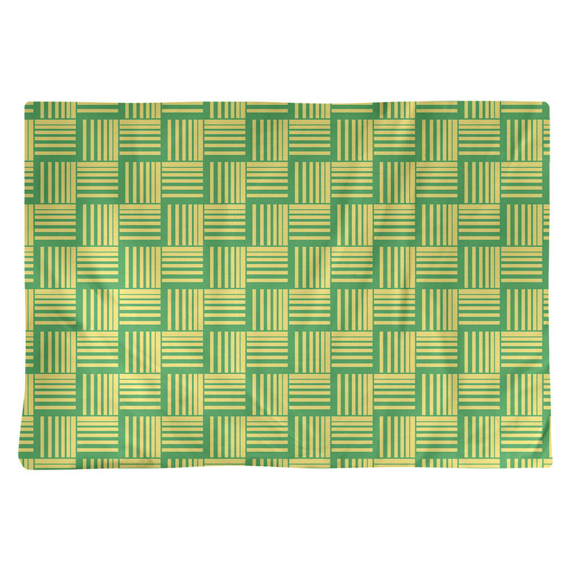 Napperon en coton à rayures de 18 po classique Baskettressées, Vert/jaune, polyester