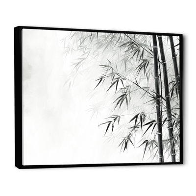 Bambou sauvage noir et blanc sur toile