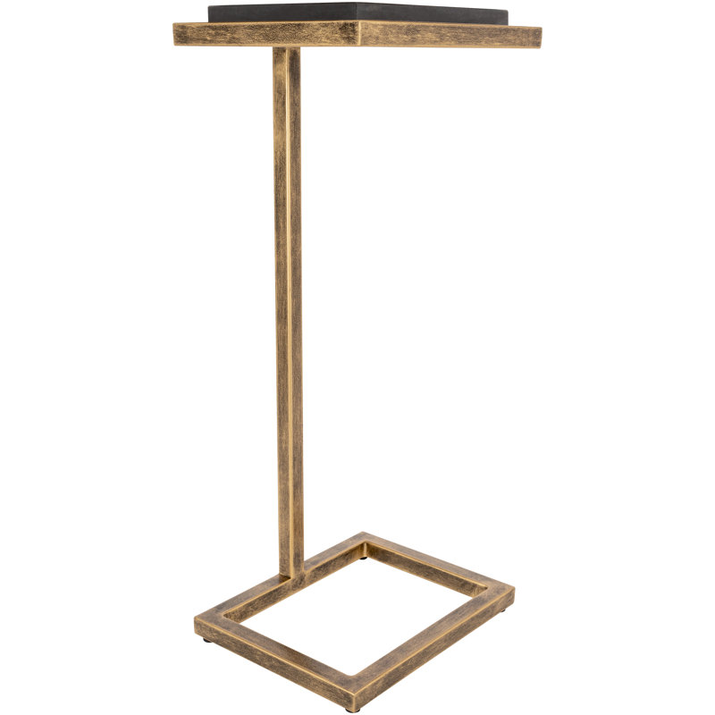 Barnet Modern End Table, Gold, Black