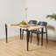 Table de salle à manger moderne pour 4 personnes, finition noire et bois, 47,2 po x 29,5 po x 23,6 po | 100% panneau de particules enduit de mélamine, épaisseur de 0,8 pouce | Pieds de fixation en acier durable, installation facile et rapide, meuble plat-73907058-73907053-73907062