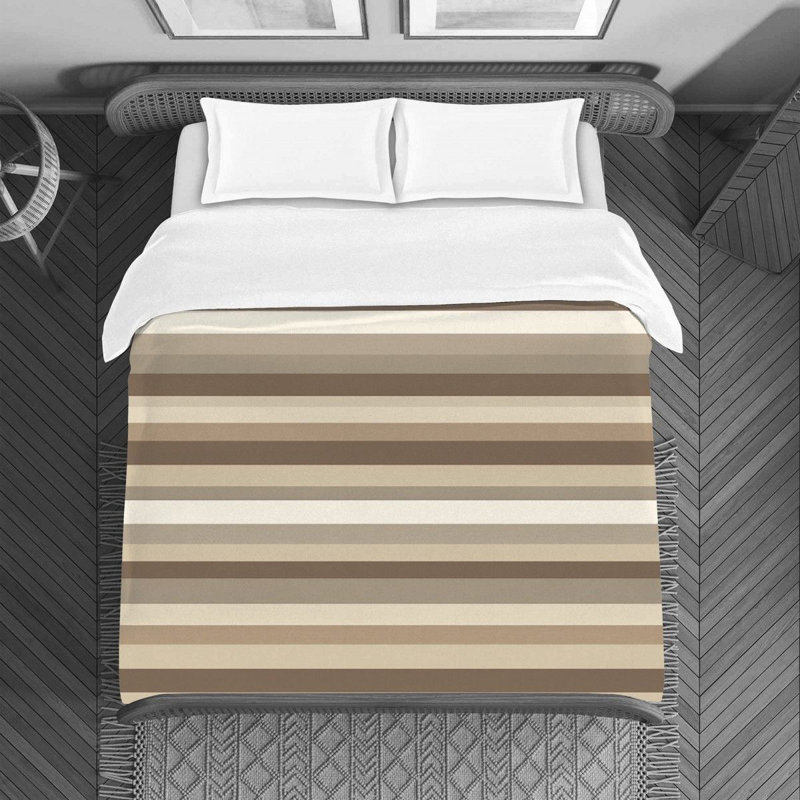 Housse de couette en microfibre , Housse de couette pour grand lit, Brun / beige