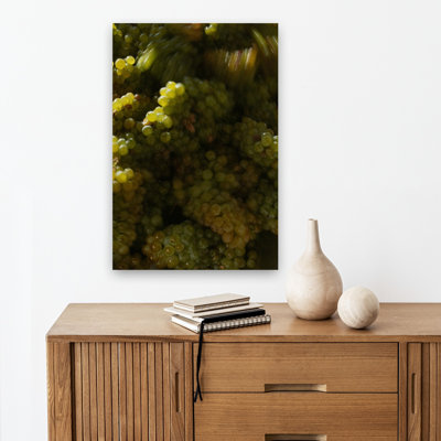 Lush Green Grapes Organic Vibrant Abstract Fruit Nature Wall Art Print 1 Piece Wrapped Canvas Wall Art