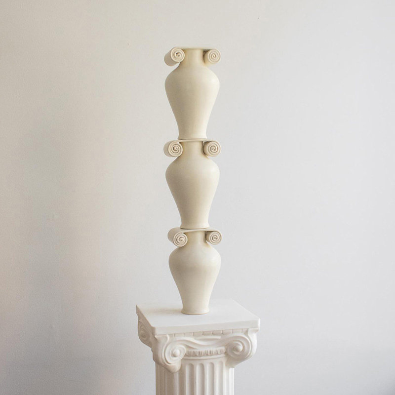 Vase de table amphore créatif en céramique de style français White Niche