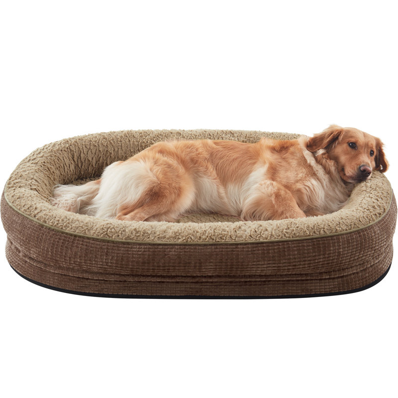 Lit orthopédique pour chien de très grande taille, lit pour animal de compagnie en mousse à mémoire de forme avec traversins, doublure imperméable, housse lavable amovible et fond antidérapant