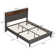 Modern Upholstered Solid Wood Bed Frame with Bookcase Headboard
