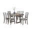 Ensemble de table de salle à manger 7 pièces Lais avec 6 chaises échelle Lais, gris rustique