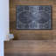«World Globes Blueprint» par Vision Studio, art mural en métal, 16 po x 12 po