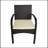 Bistro, with two upholstered chairs and a table, all wrapped in high quality wicker