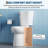 2-Piece 19" High-Rise Toilet, Side Flush Handle, White, 12" Rough-In (Seat Not Included)