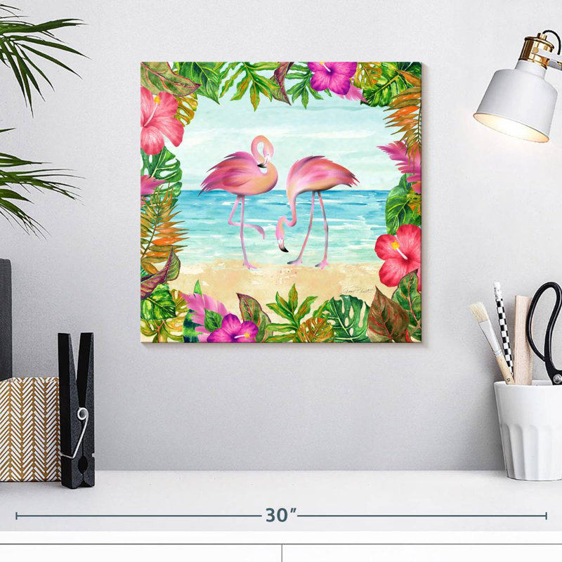 Crowle Summertime Flamingos, 16" H x 16" W