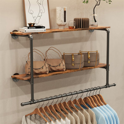 Beton 116cm Industrial Pipe Clothing Rack