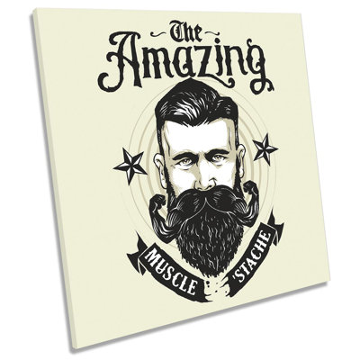 X9190 The Muscle Stache - Wrapped Canvas Print