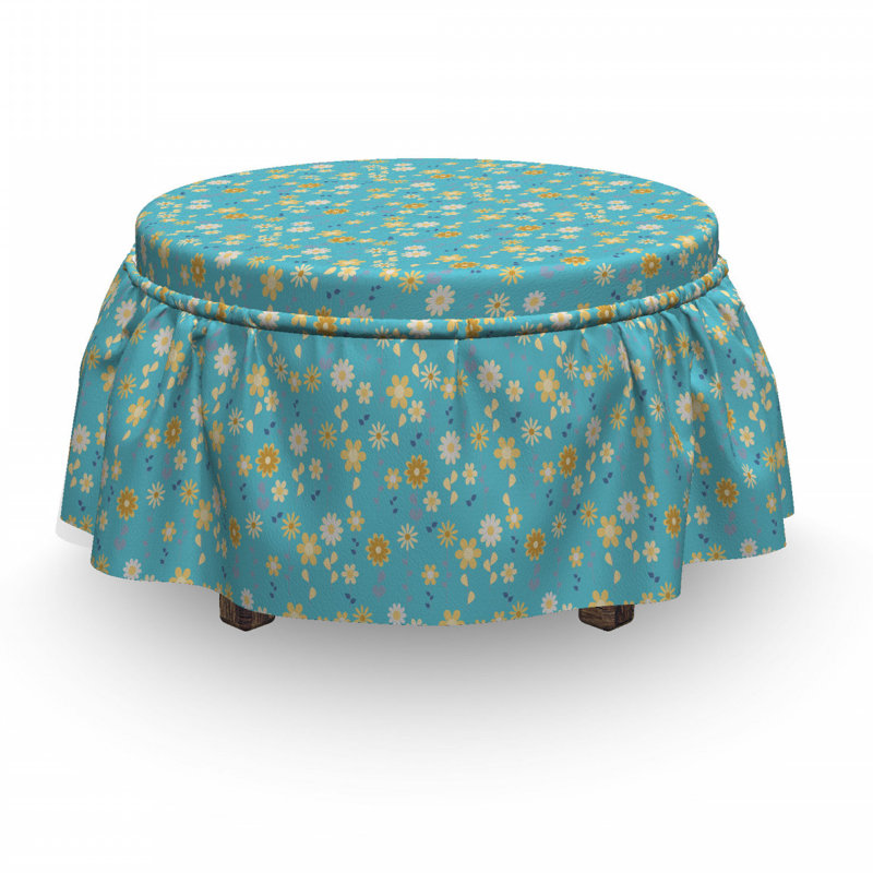 Housse pour repose-pieds fleurs on tiges
