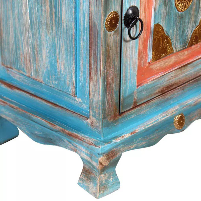 Paddington 40cm W Solid Wood Bedside Table, Blue