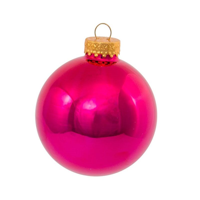 Kurt Adler 65mm Multicolored Shiny Glass Ball Ornaments Set