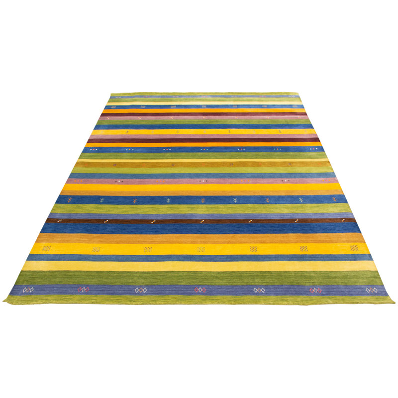 Tapis vert clair 9 pi 3 po x 11 pi 10 po Helbe Gabbeh