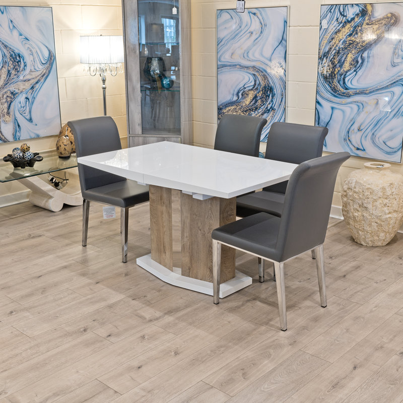 Bowdoinham 4 - Person Butterfly Leaf Dining Set, Grey