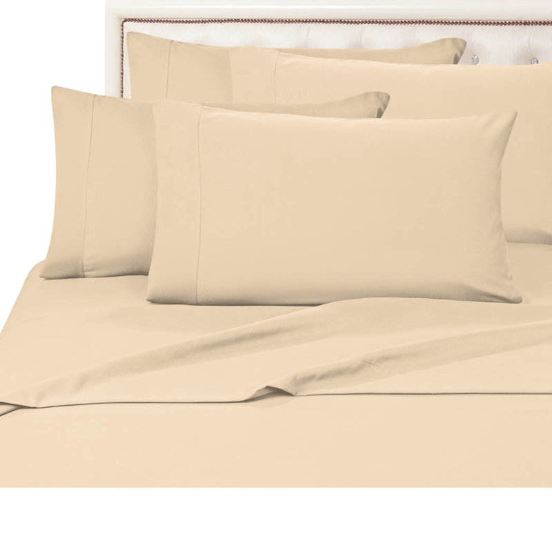 Elegant Comfort Luxurious 1500 Premium Hotel Quality Microfiber Three Line Embroidered Softest Bed Sheet Set, Wrinkle and Fade Resistant