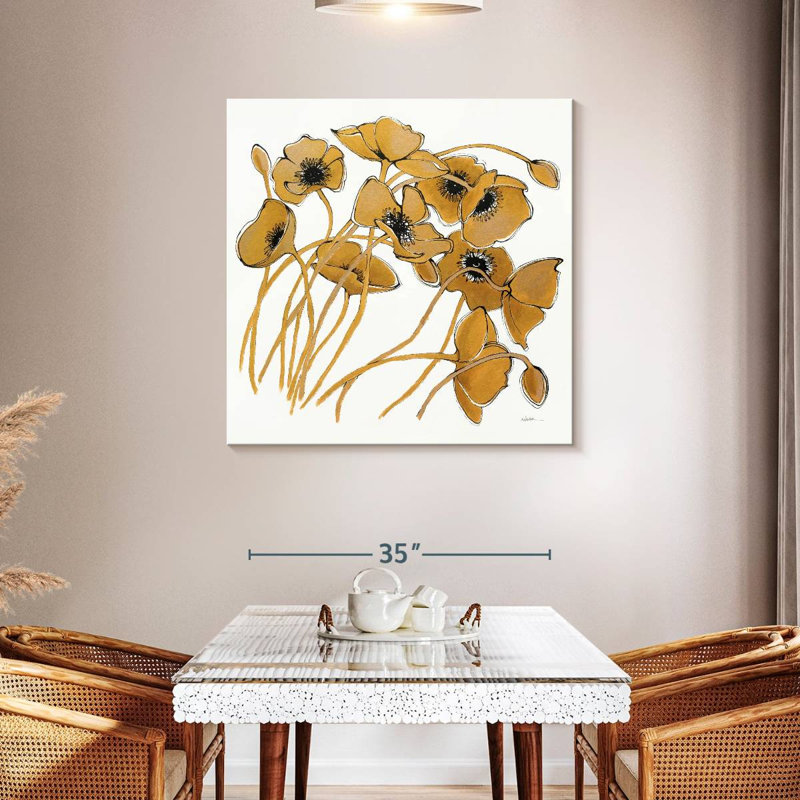 Coquelicots Harnek Gold Black Line II, H 39 po x l 39 po