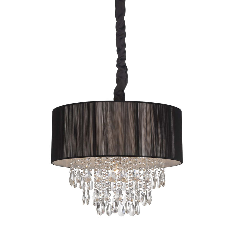 Plafonnier semi-encastré à plusieurs niveaux 19 po 6 lumières Ivan, Noir