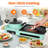 3-in-1 Electric Grill with Hot Pot 1600W Non-Stick Smokeless with Dual Temp Control for 3-5 People Indoor Outdoor Use