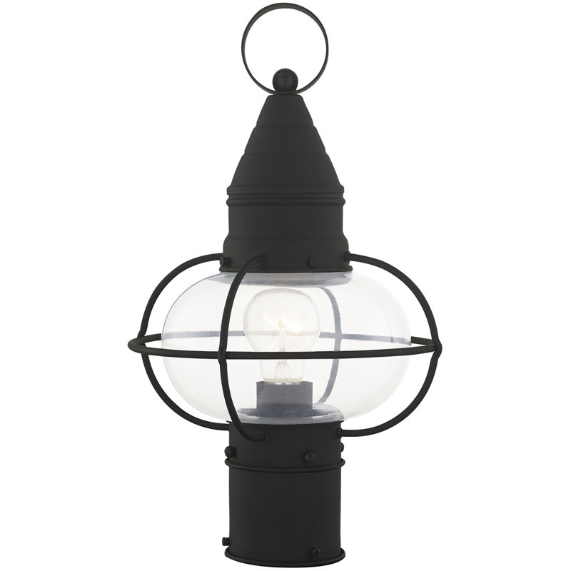 Luminaire suspendu pour lanterne 1 lumière d'extérieur - Abat-jour en verre transparent, Noir