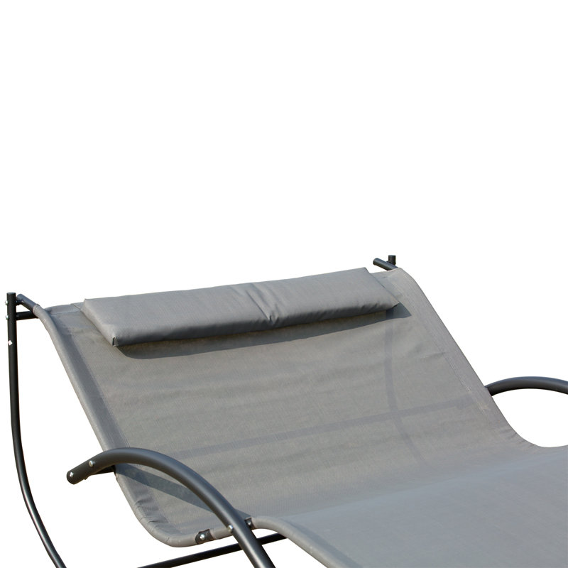 Clouser Double Sun Lounger Rocking Lounger Outdoor for Two Grey