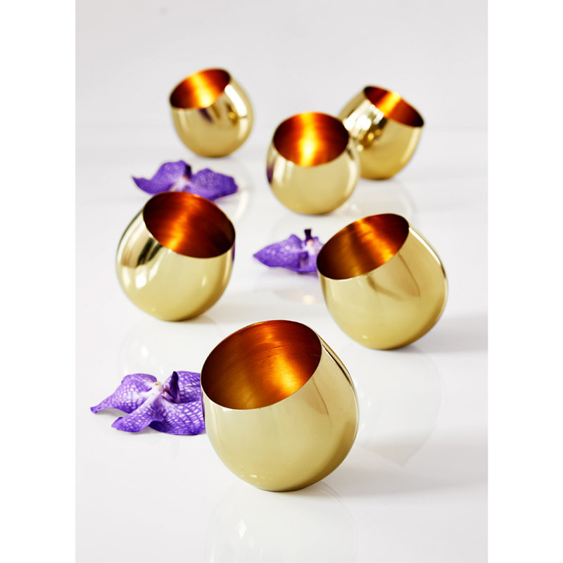 Metal Tabletop Tealight Holder, 4" H x 4" W x 4" D, Gold