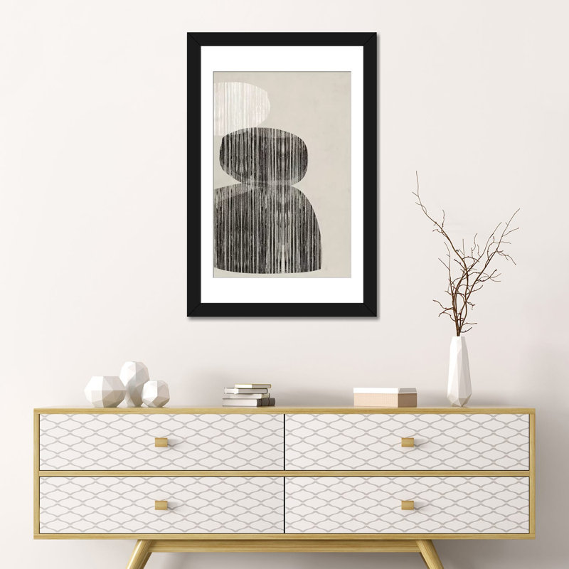 « nested i », impression sur toile, Papier d'art encadré noir, H 32 po x l 24 po x P 1 po, Blanc