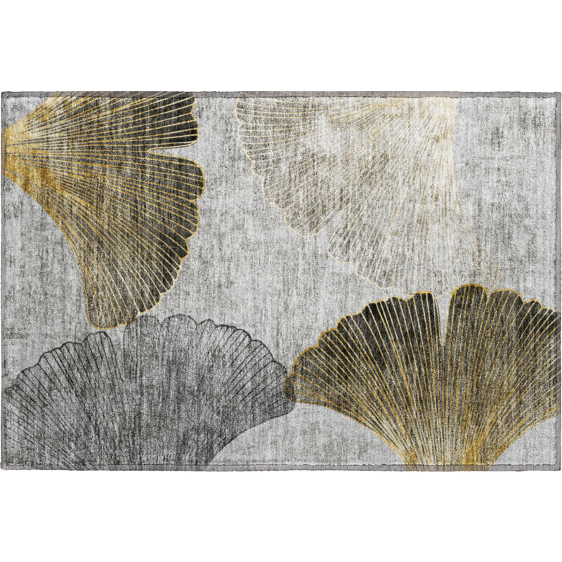 Premium Machine Washable Cerrito Gray Rug, Rectangle 1'8" x 2'6"