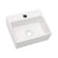 Lavabo de salle de bain mural en céramique blanche avec trou de robinet simple, surface lisse et lisse, style moderne, plus d'espace, instructions d'installation incluses Lavabo rectangulaire de 13,6 po x 11,6 po