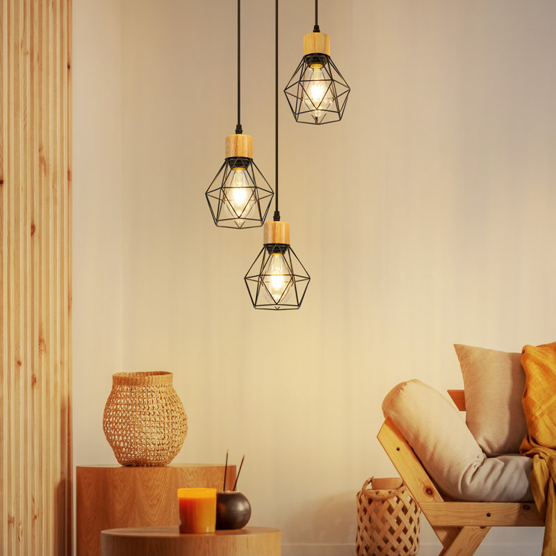 3-Light Black Kitchen Island Pendant