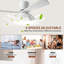 42" Solid Wood Ceiling Fan With Light-Flush Mount, Dc Motor (Dark Purple Walnut)-1976716400-1976716403
