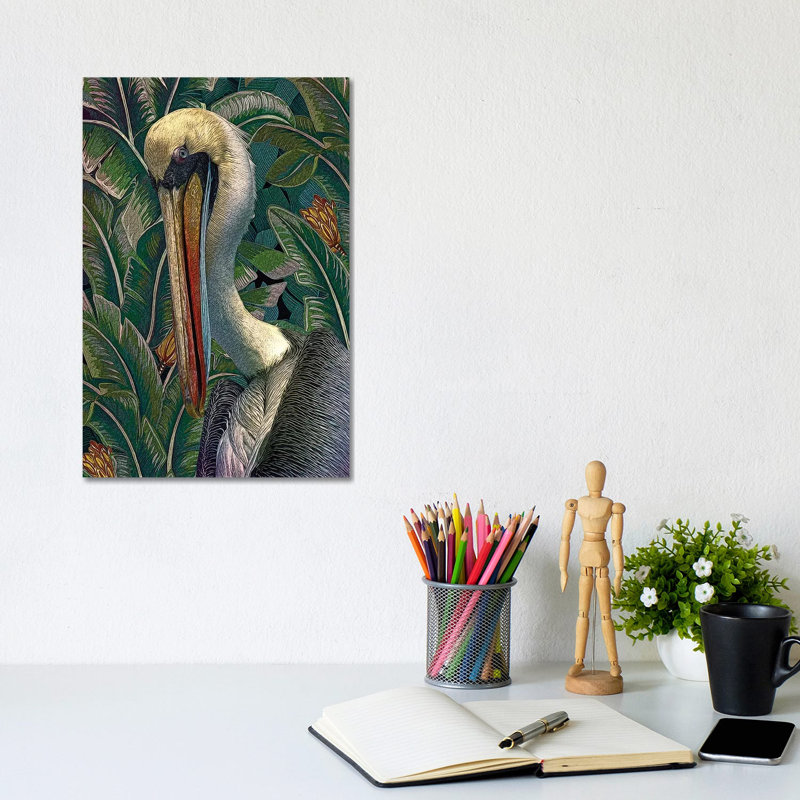 Primal Pelicana 1 Piece Wrapped Canvas Painting, 20.32 cm H x 30.48 cm W