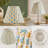 Hand Block Print Pleated Cotton Lampshade Teal Mustard 14 Inch