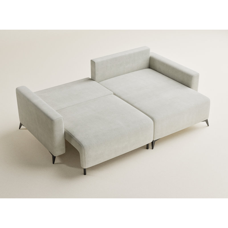 3 Seater Reclining Corner Sofa , Chenille - Cream, Right Hand Facing
