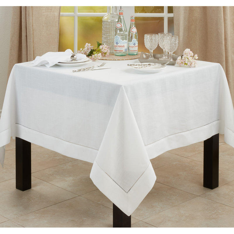 Rochester Polyester Tablecloth, White, 60" Square