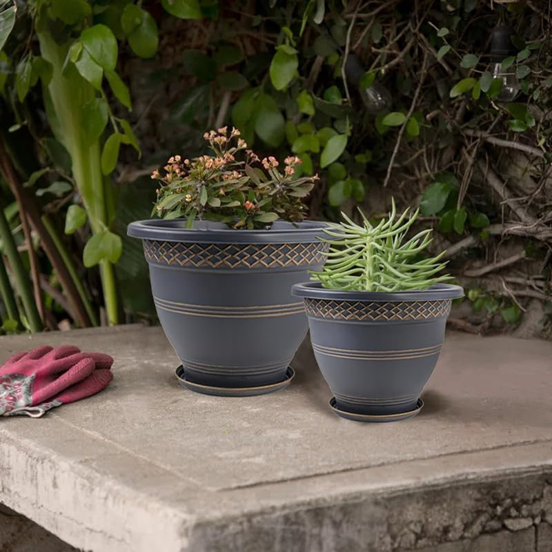 Paquet de 10 pots de 10 grandes plantes, pot de fleurs en plastique pour ...